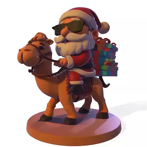 High Poly Santa Claus on Camel 3D Printable Figurine 3D print model High Poly Santa Claus on Camel 3D Printable Figurine 3D print model