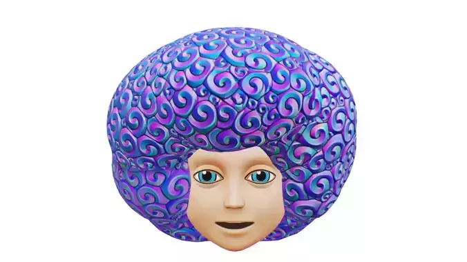 Afro Hairstyle - Unisex Clown Hair - Haircute Blue Wig