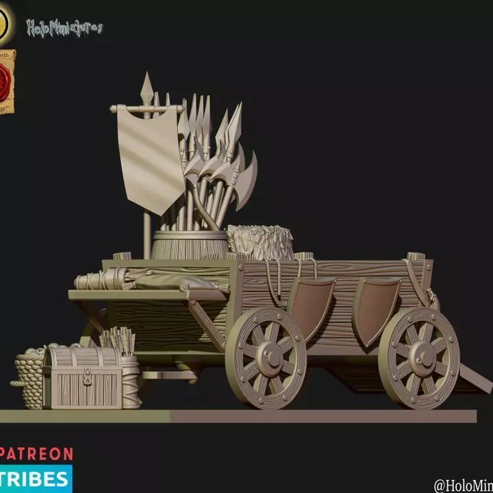 Universal Baggage train Objective marker 3D print model_5