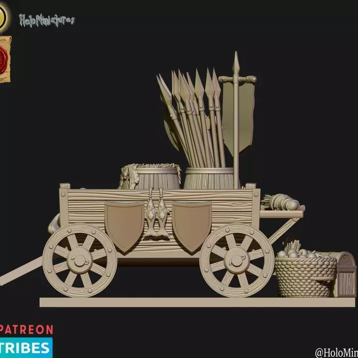 Universal Baggage train Objective marker 3D print model_2