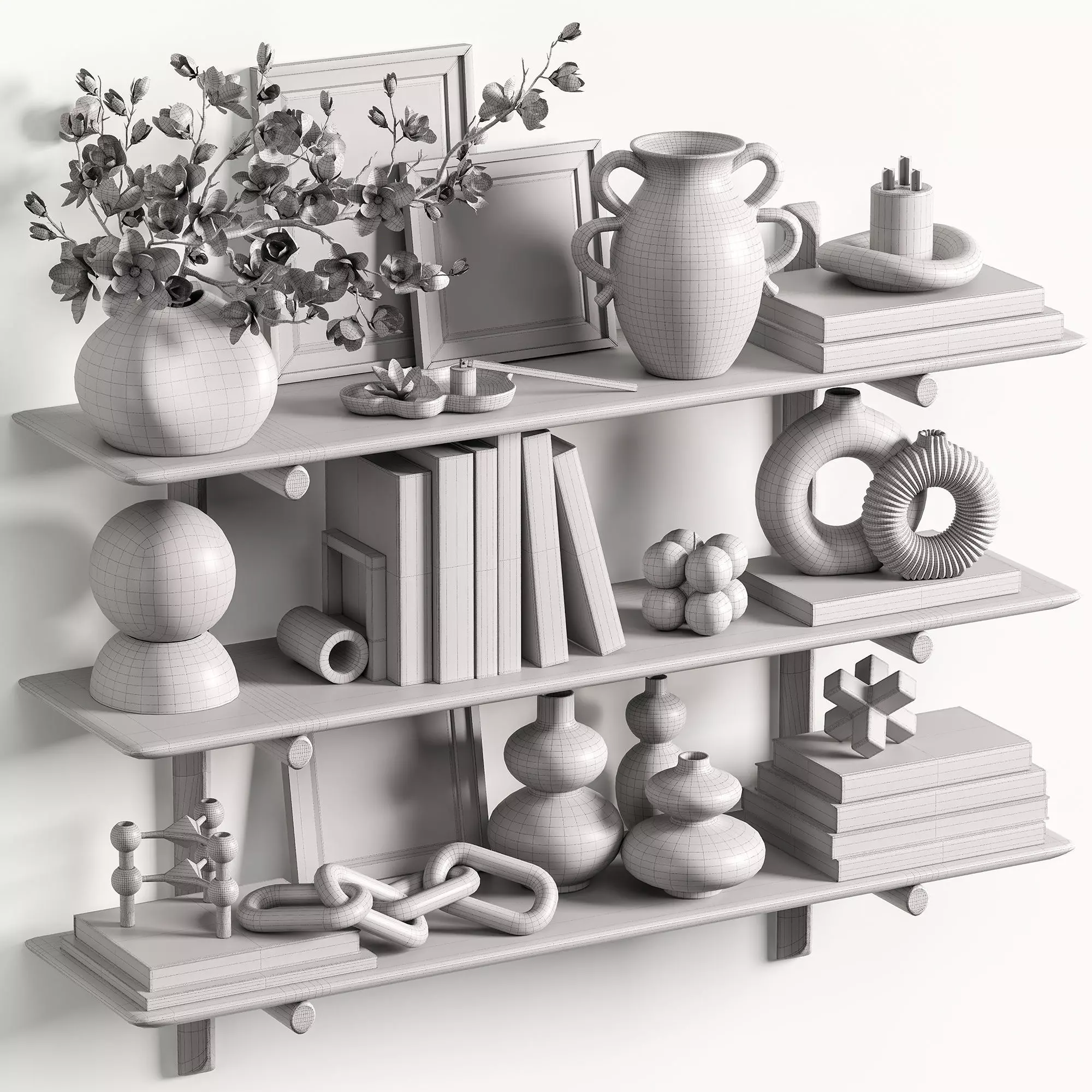 Nordic Harmony Decorative Shelf Set21 3D model_5
