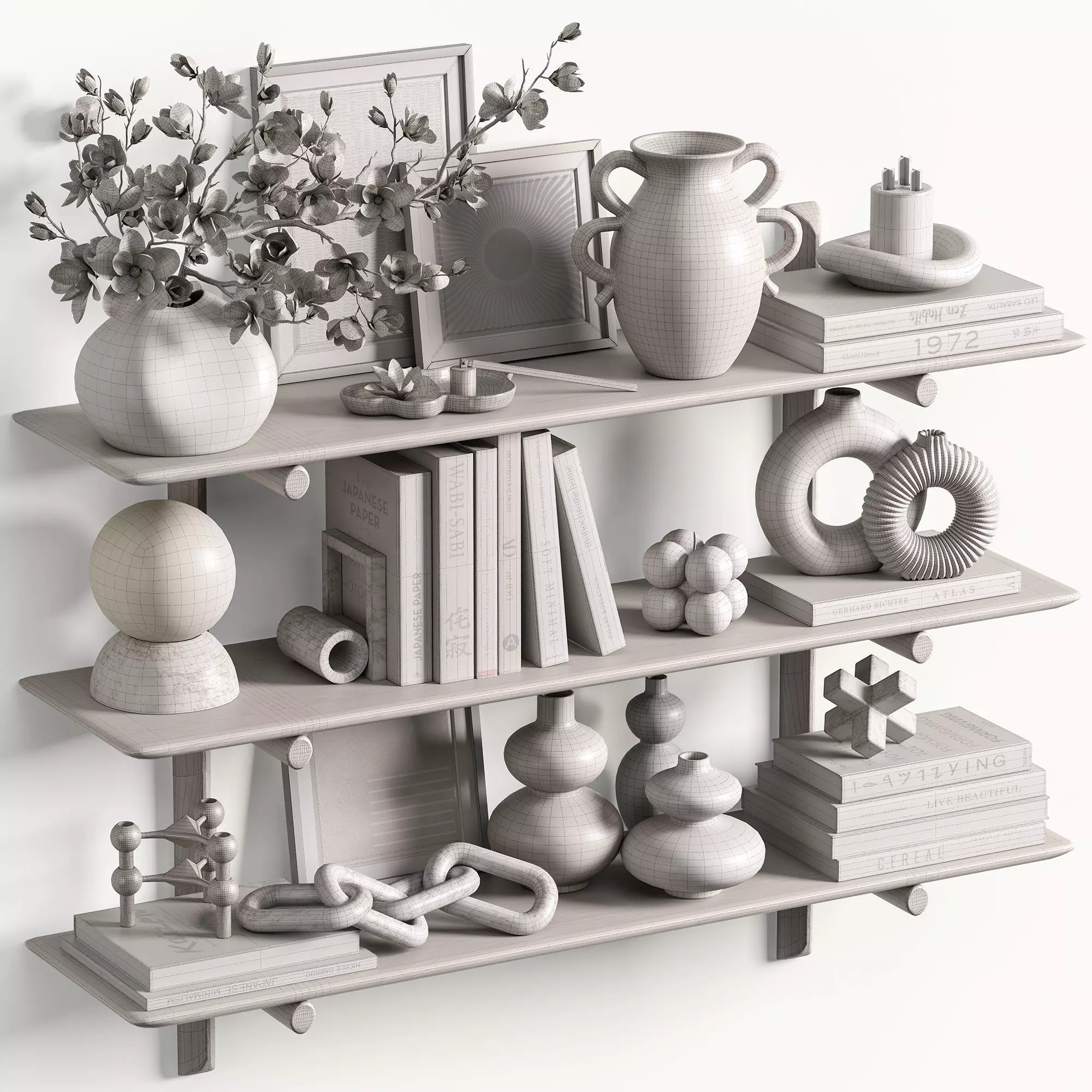 Nordic Harmony Decorative Shelf Set21 3D model_4