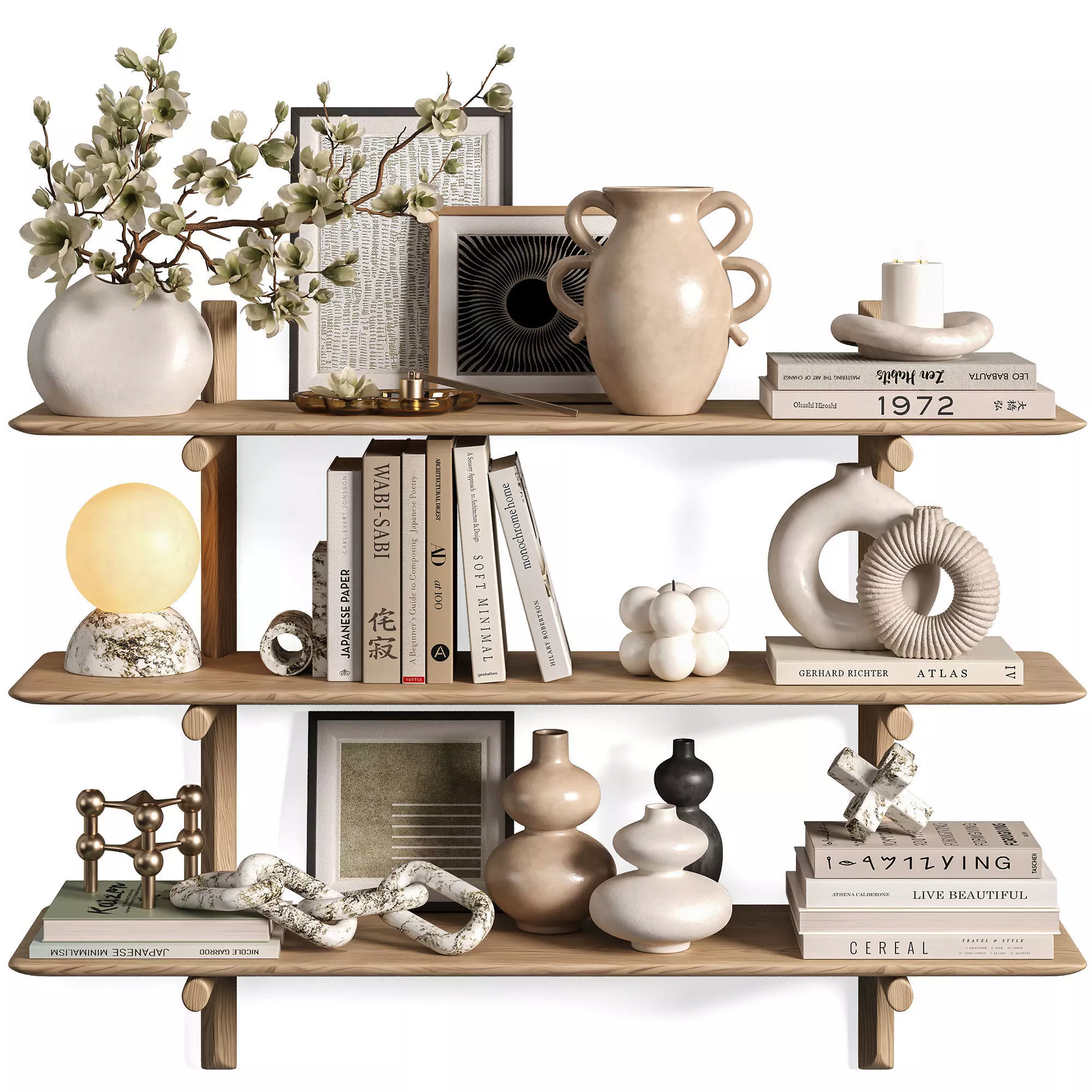 Nordic Harmony Decorative Shelf Set21 3D model_1