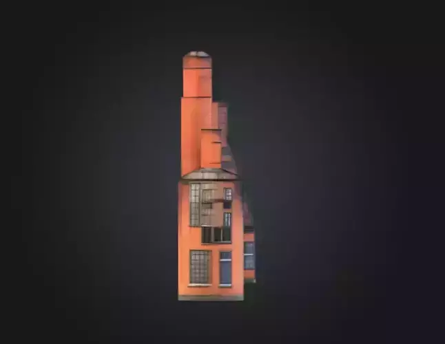 Industrial Factory Building Low-poly 3D model 4