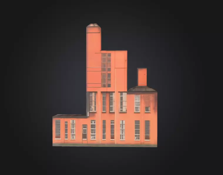 Industrial Factory Building Low-poly 3D model_5