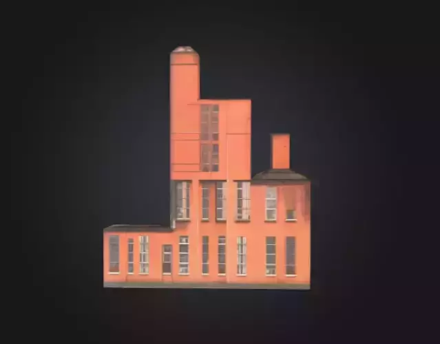 Industrial Factory Building Low-poly 3D model 6