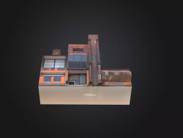 Industrial Factory Building Low-poly 3D model_12