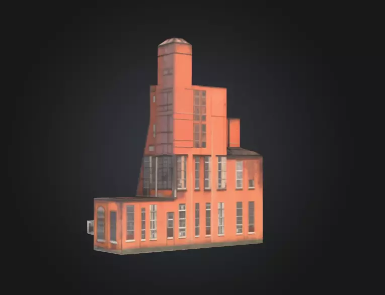 Industrial Factory Building Low-poly 3D model_6