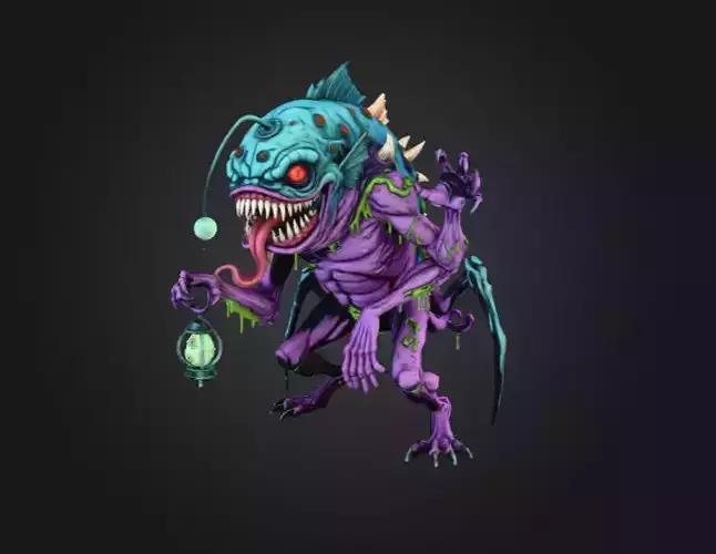 Angler Abyssal Beast Low-poly 3D model