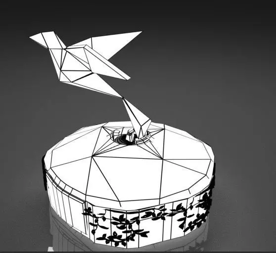 BIRD WIND SCULPTURE MINIATURE Free 3D model_6