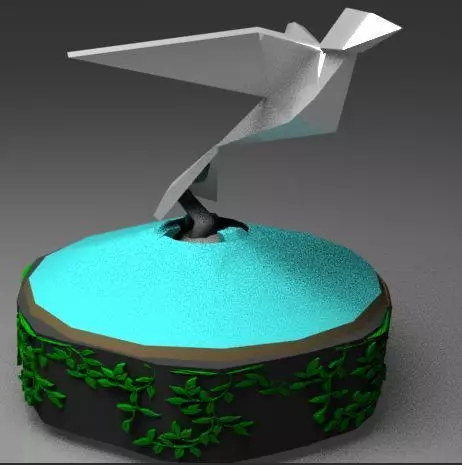 BIRD WIND SCULPTURE MINIATURE Free 3D model_5