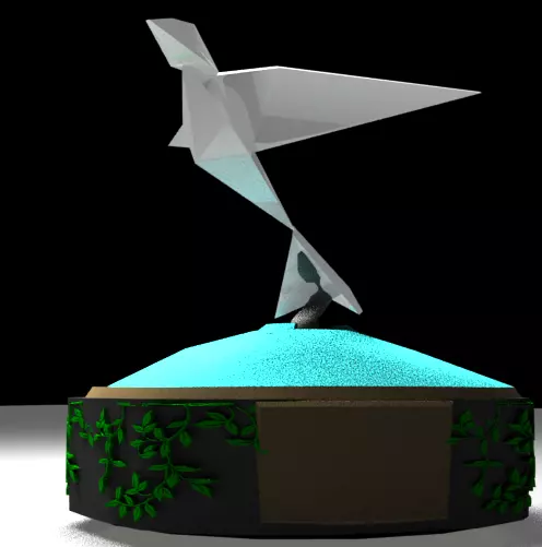 BIRD WIND SCULPTURE MINIATURE Free 3D model_4
