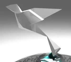 BIRD WIND SCULPTURE MINIATURE Free 3D model_10