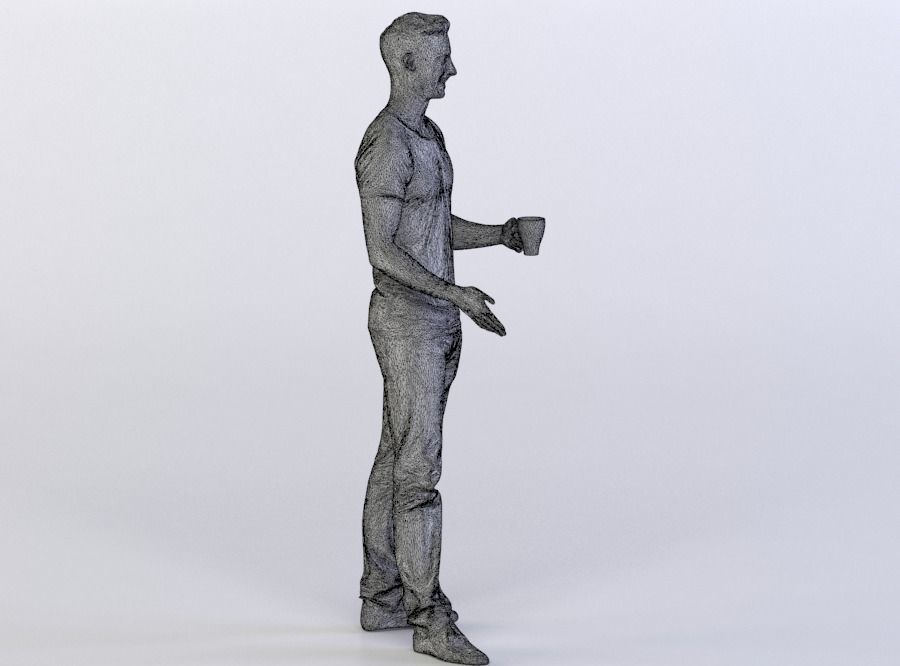Aaron 0050 Man Standing, Holding a Cup 3D model_7