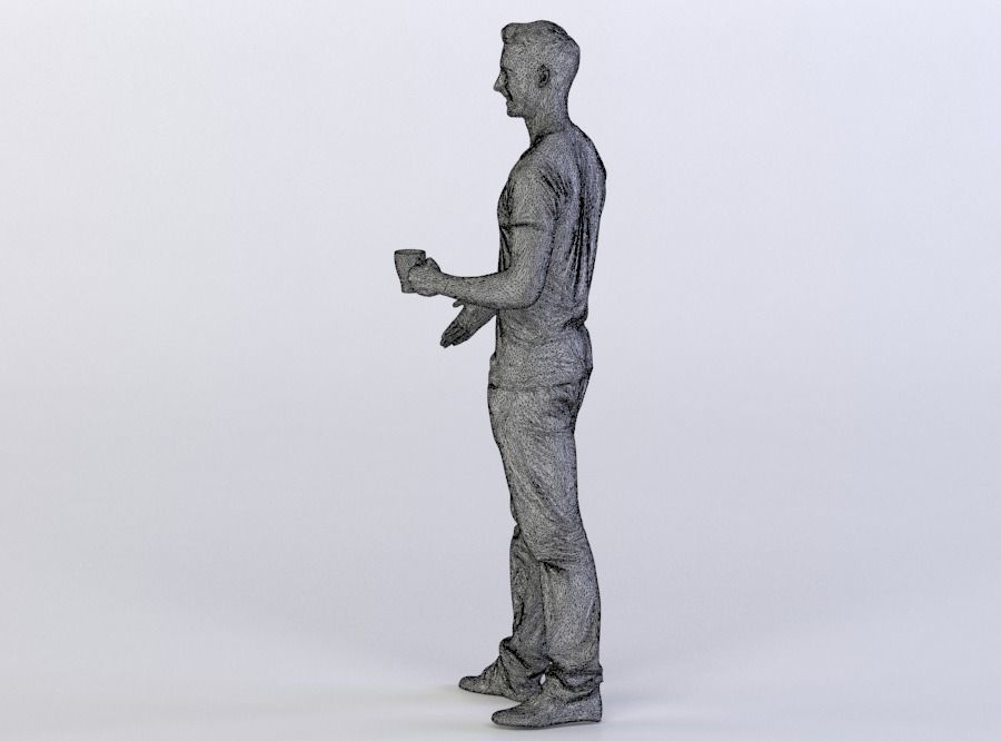 Aaron 0050 Man Standing, Holding a Cup 3D model_5