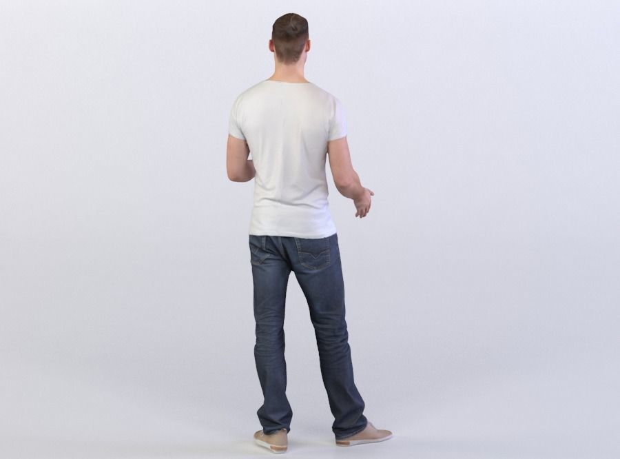 Aaron 0050 Man Standing, Holding a Cup 3D model_2