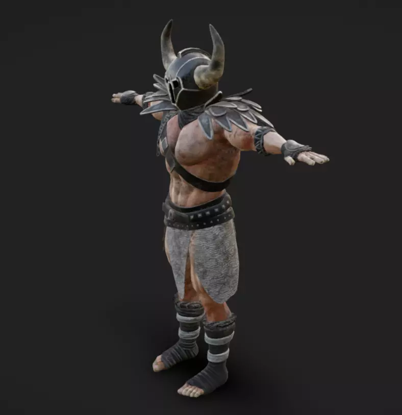 Barbarian 05 - Read the Description Low-poly 3D model_5