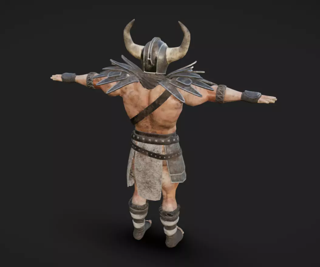 Barbarian 05 - Read the Description Low-poly 3D model_3