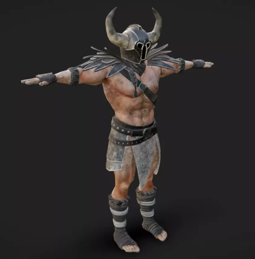 Barbarian 05 - Read the Description Low-poly 3D model_1