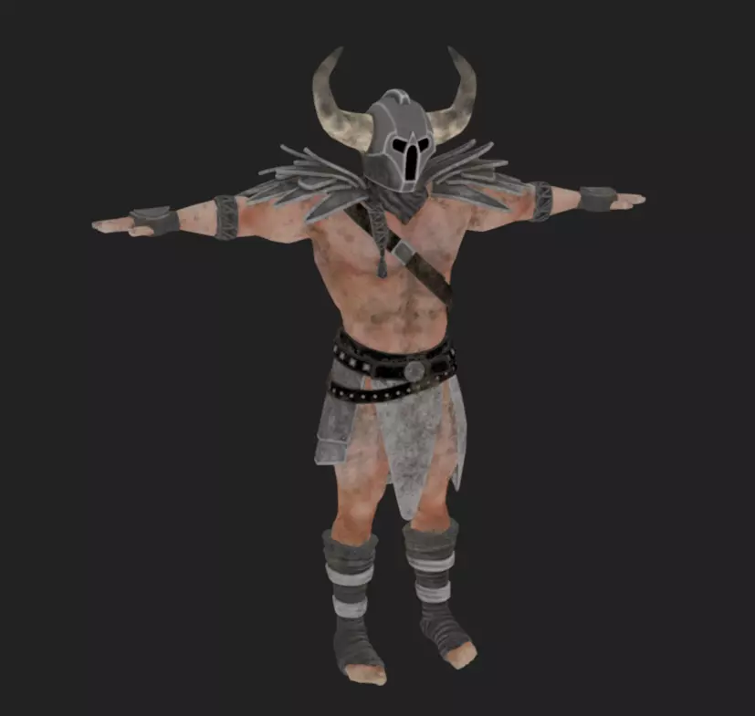 Barbarian 05 - Read the Description Low-poly 3D model_8