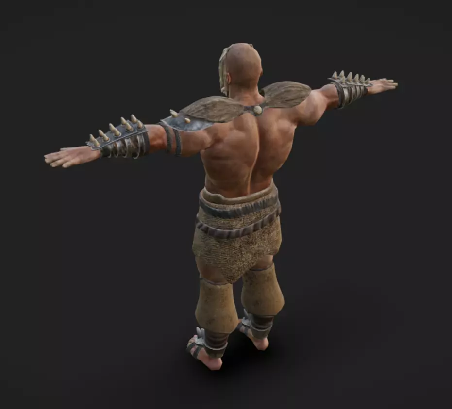 Barbarian 06 - Read the Description Low-poly 3D model_7