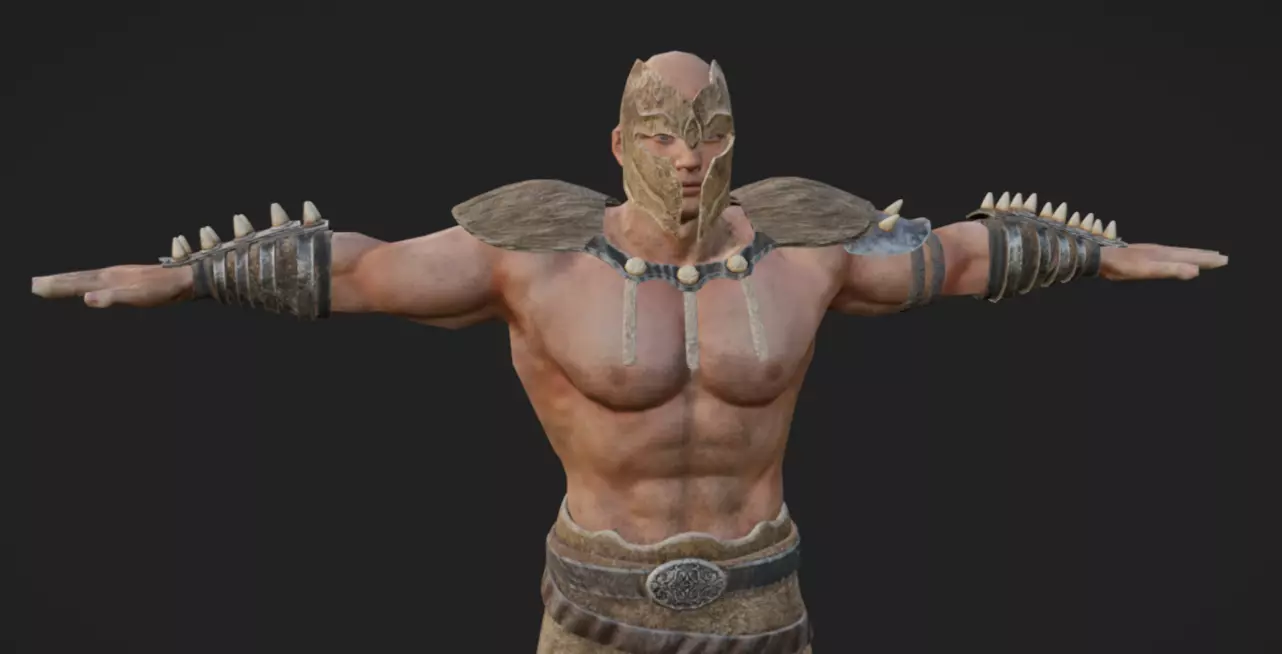 Barbarian 06 - Read the Description Low-poly 3D model_6