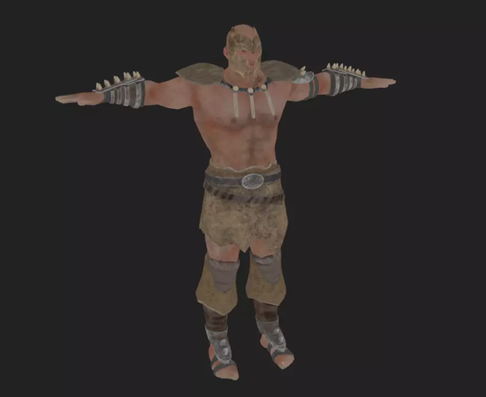 Barbarian 06 - Read the Description Low-poly 3D model_8
