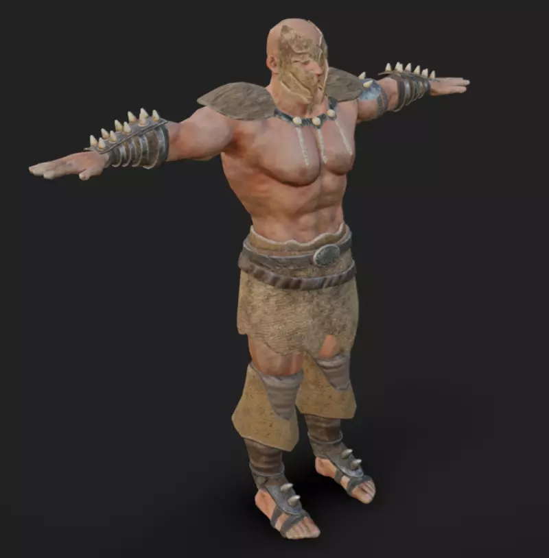 Barbarian 06 - Read the Description Low-poly 3D model_1