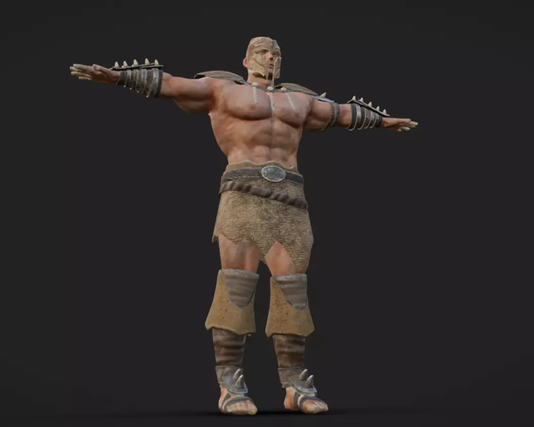 Barbarian 06 - Read the Description Low-poly 3D model_2