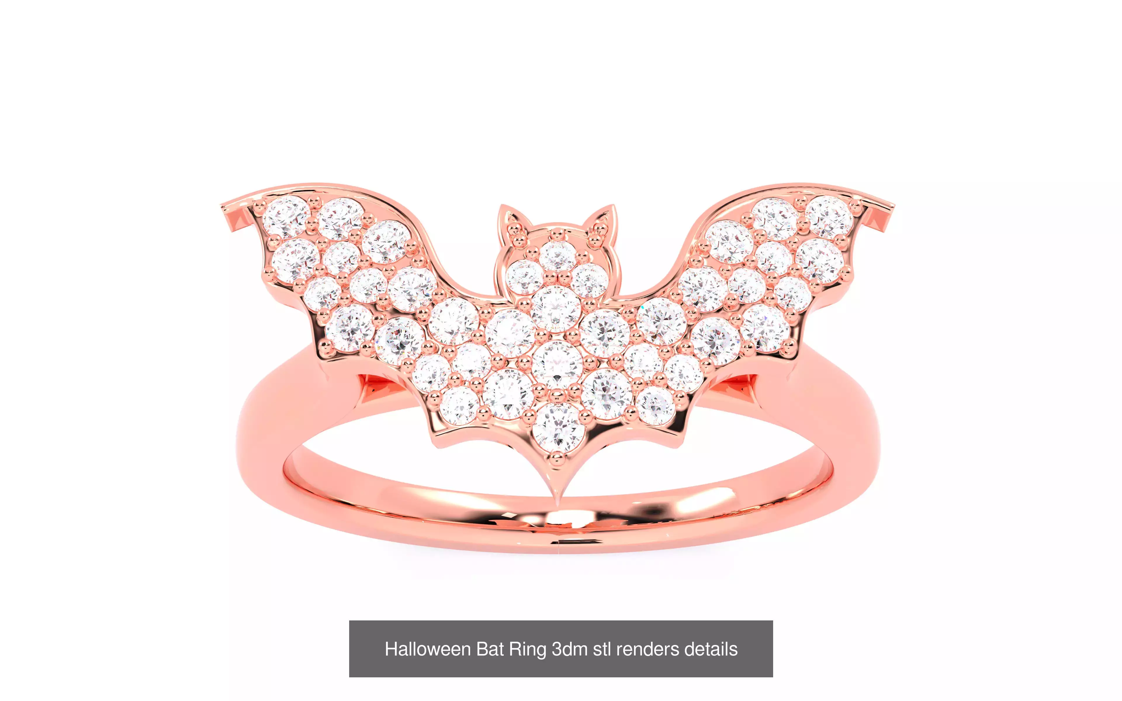 7 Halloween Skeleton Coffin Pumpkin Spider Web Ghost Bat Jewelry 3D Model Collection_11