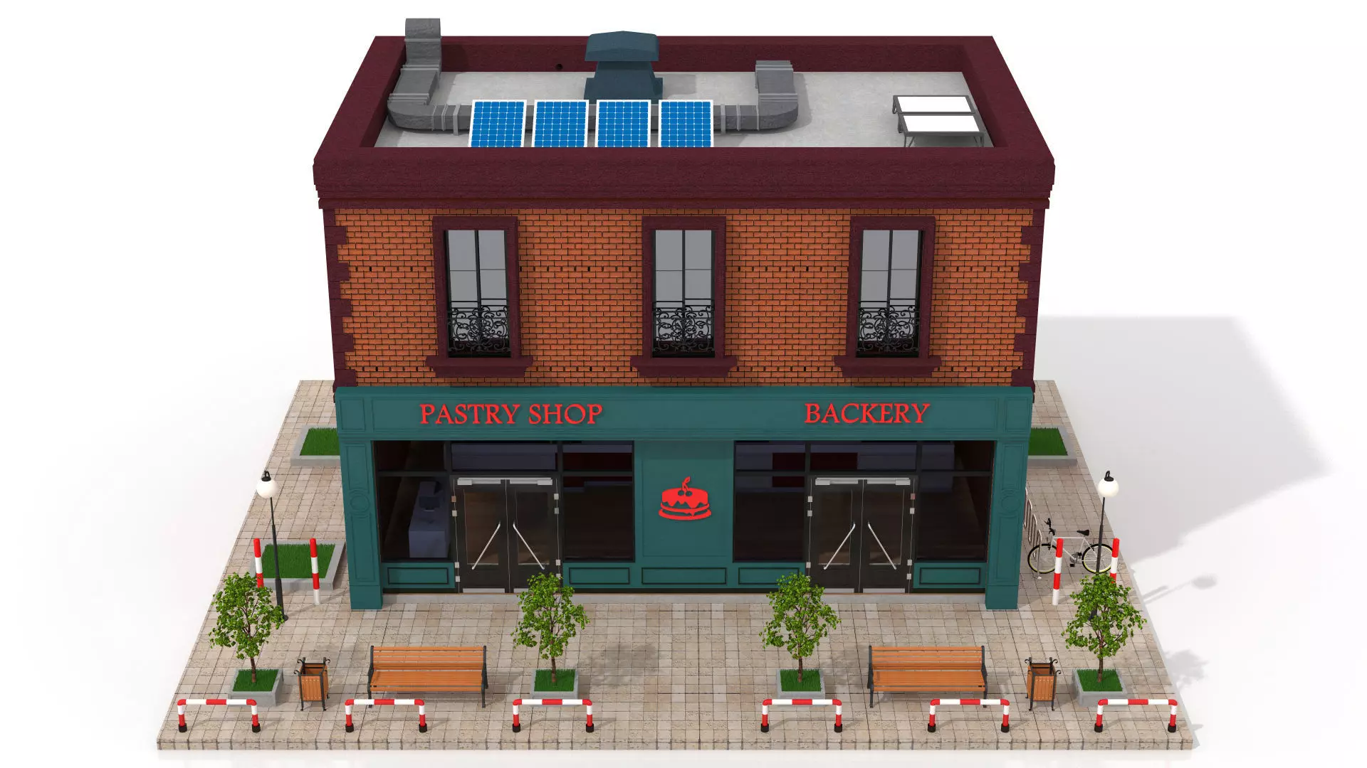 Pastry Shop Low-poly 3D model_2