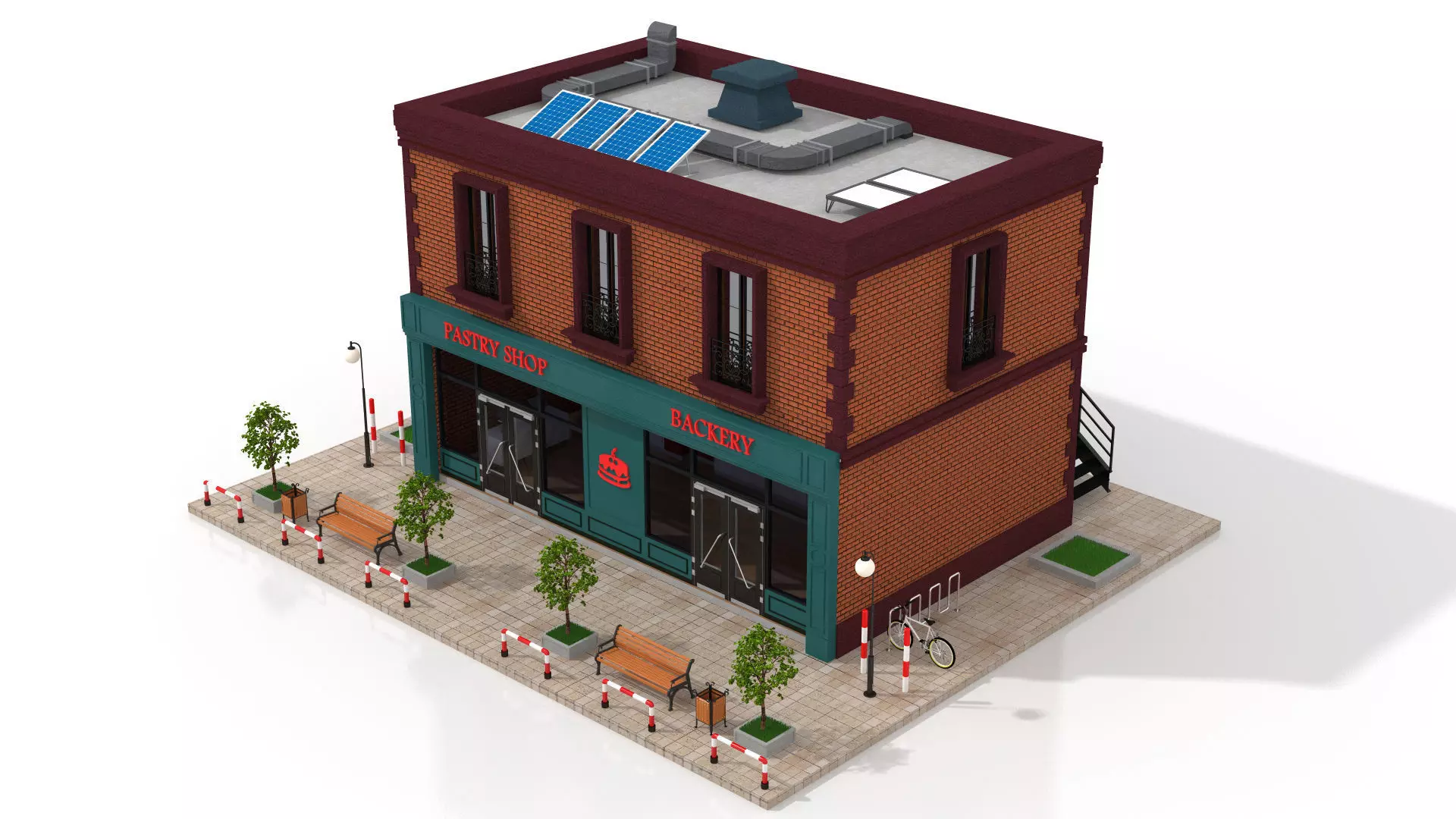 Pastry Shop Low-poly 3D model_0