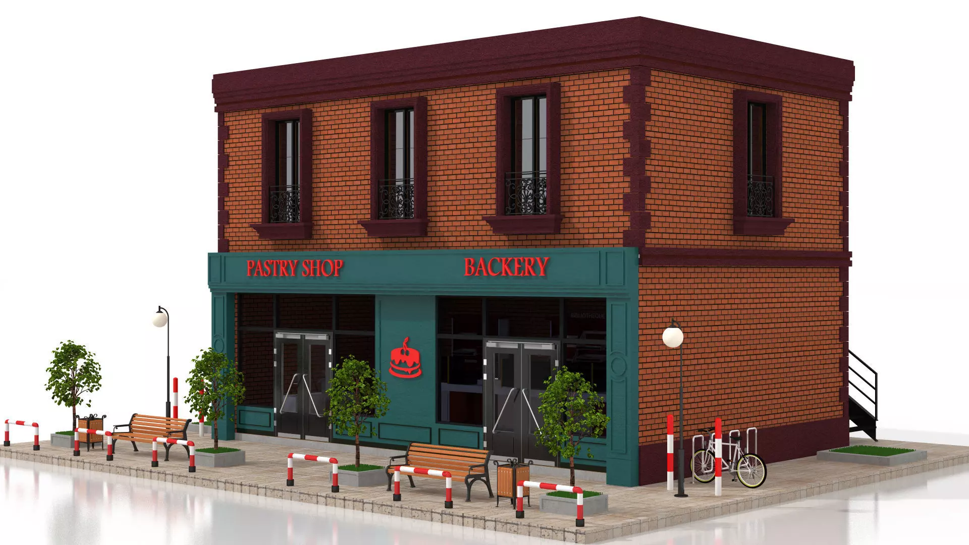 Pastry Shop Low-poly 3D model_4