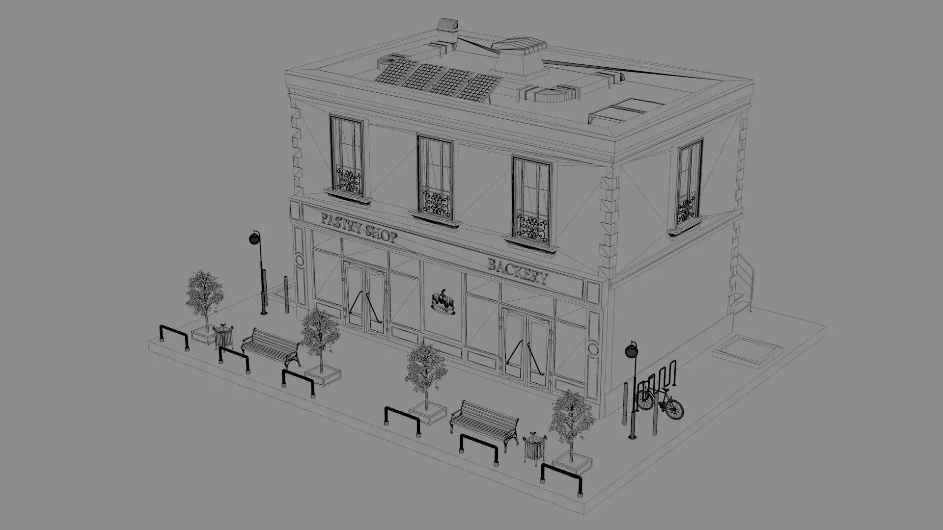 Pastry Shop Low-poly 3D model_12
