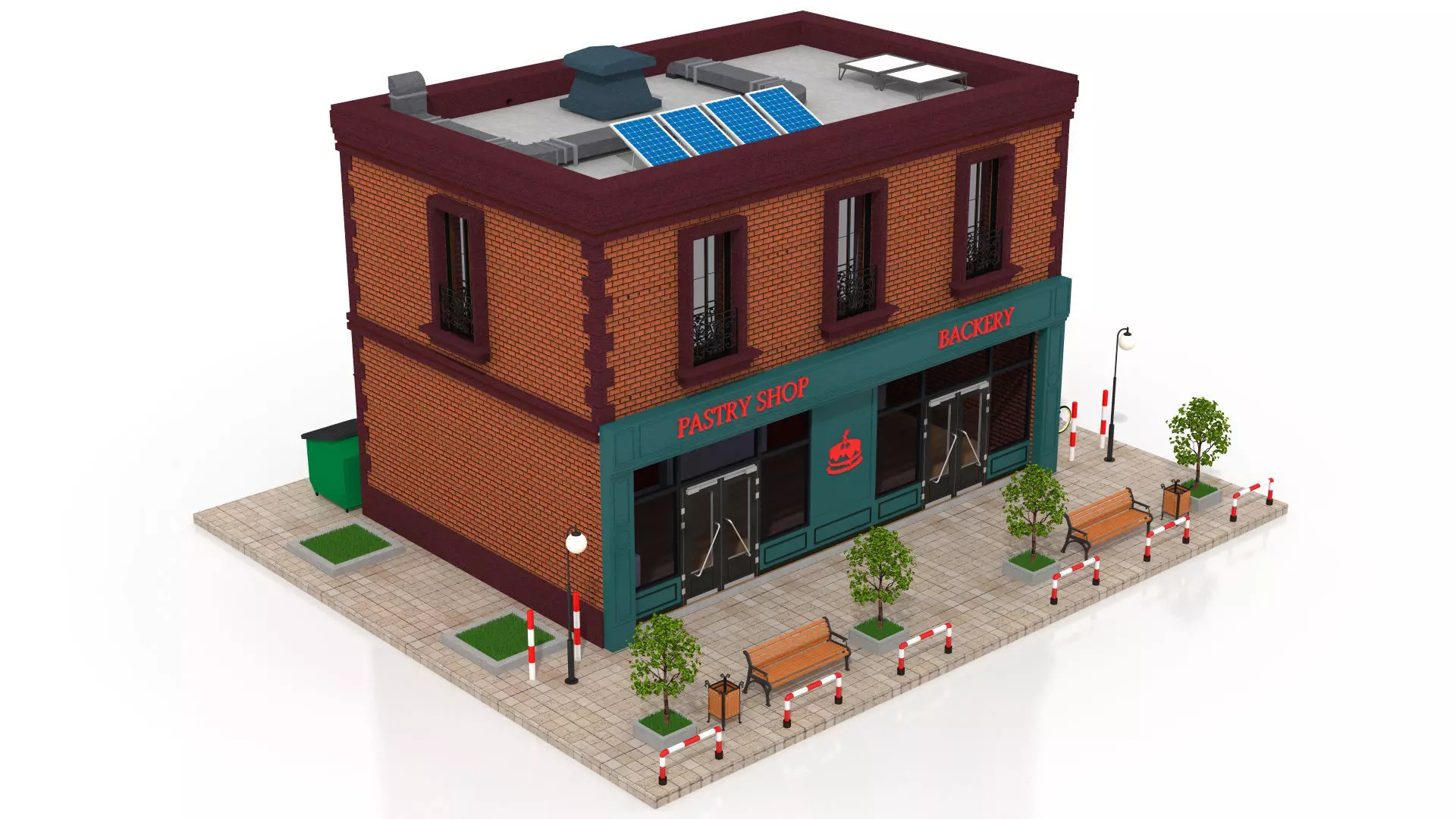 Pastry Shop Low-poly 3D model_1
