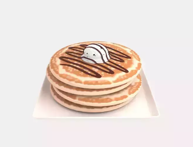 Pancake Ice Cream with Chocolate Model