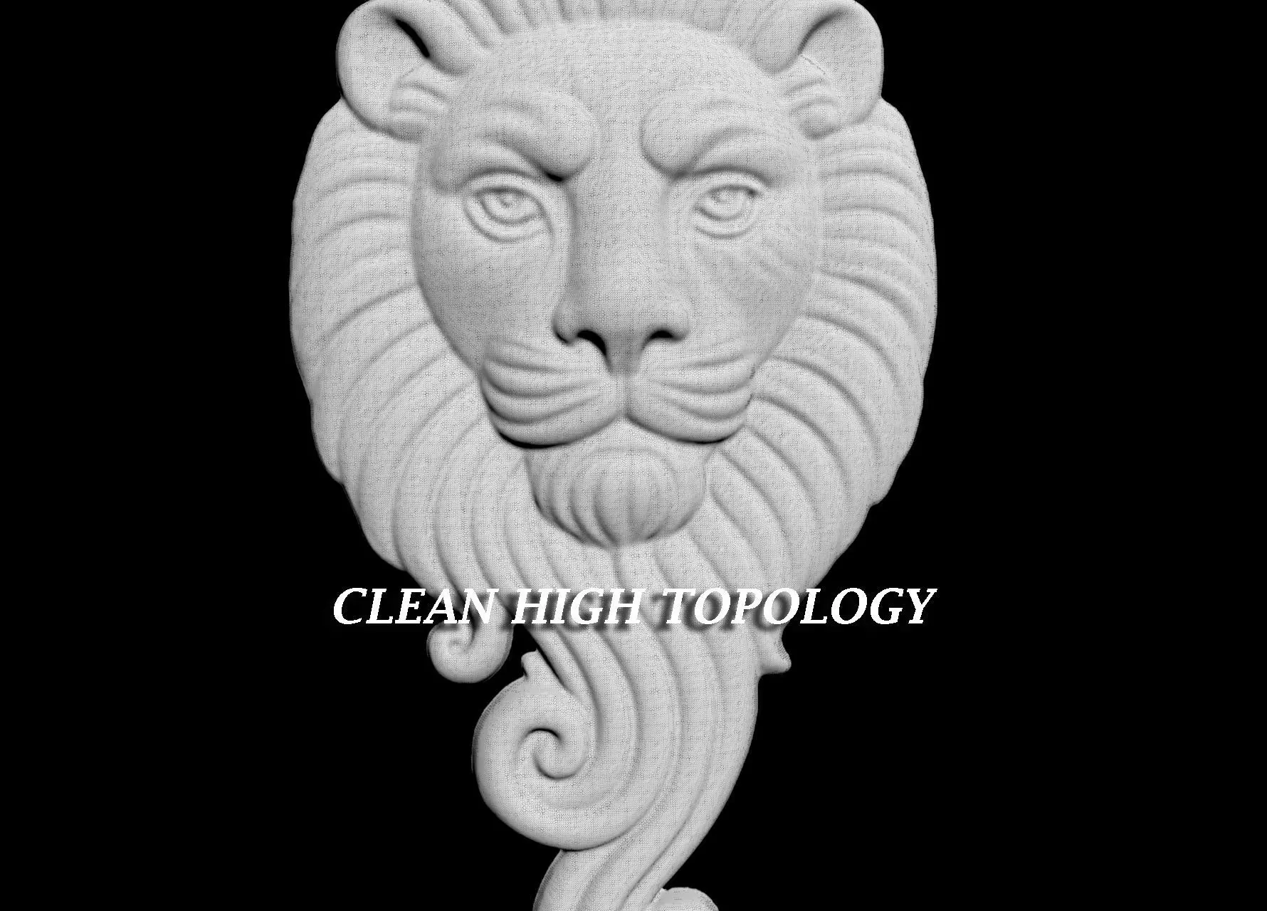 ABSTRACT LION BASE RELIEF CNC 3DPRINTING 3D print model_7