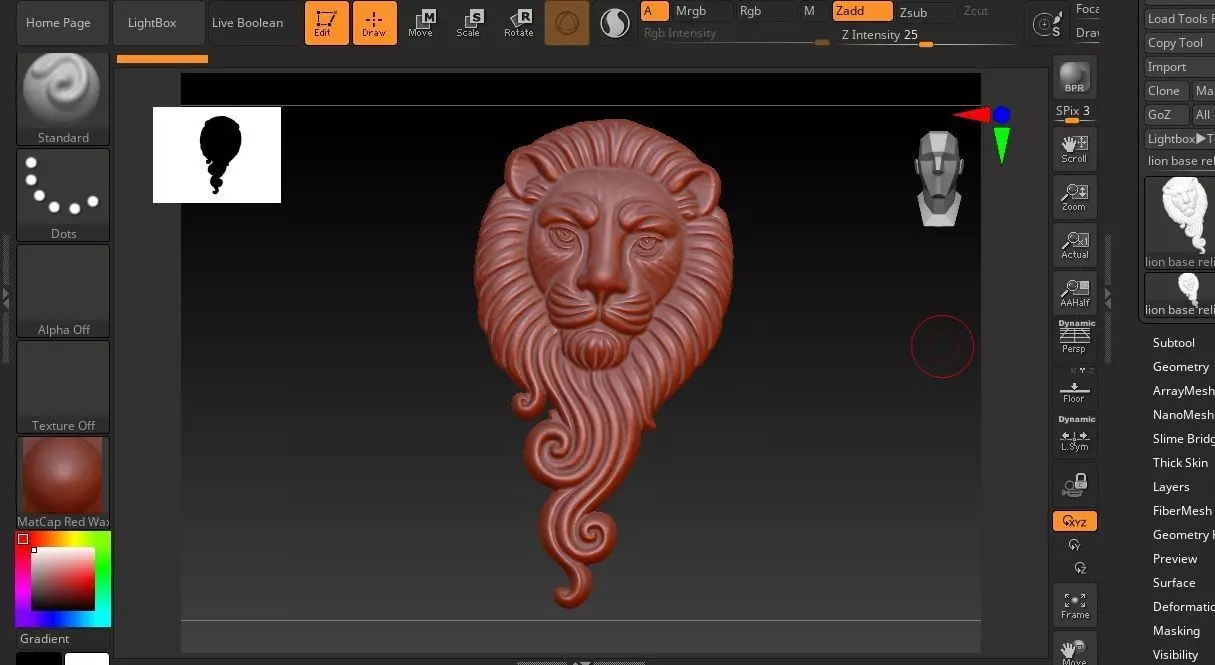 ABSTRACT LION BASE RELIEF CNC 3DPRINTING 3D print model_8