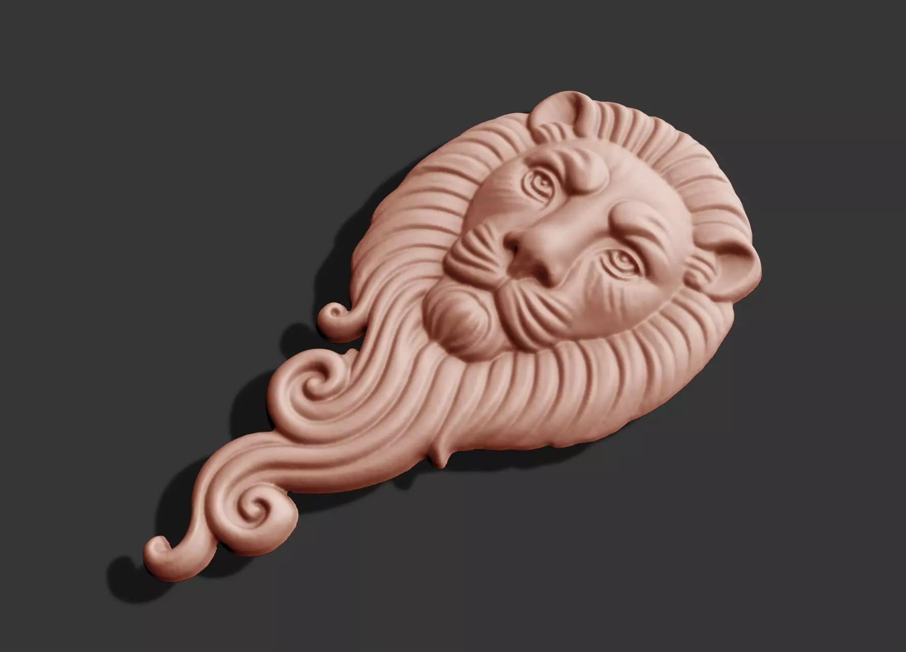 ABSTRACT LION BASE RELIEF CNC 3DPRINTING 3D print model_2