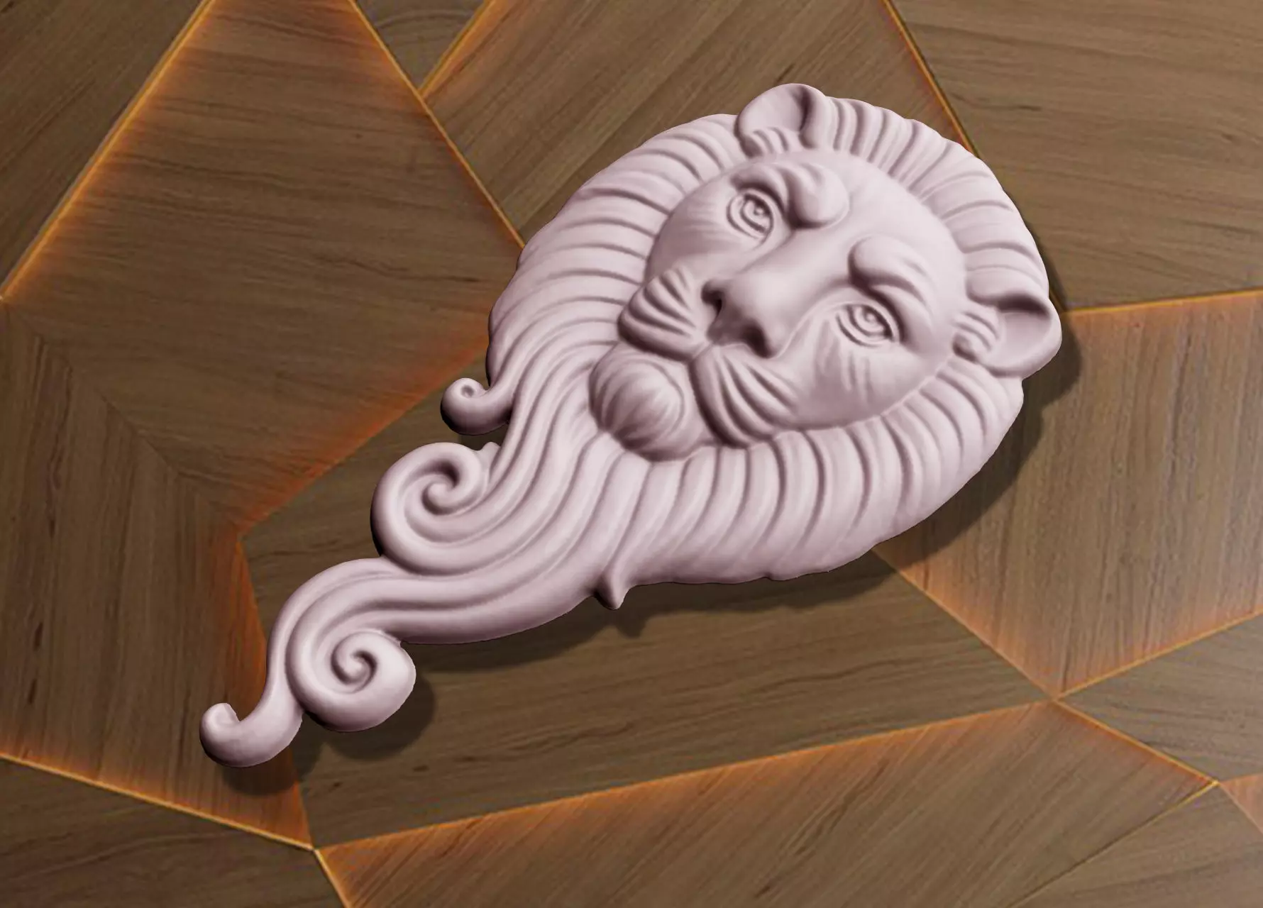 ABSTRACT LION BASE RELIEF CNC 3DPRINTING 3D print model_5