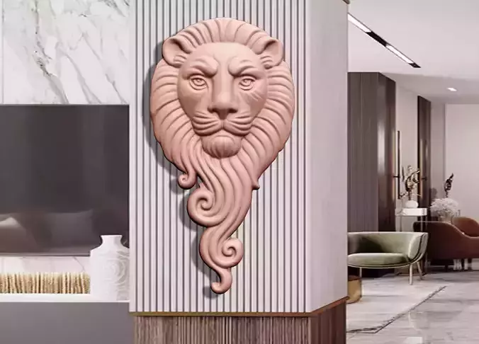 ABSTRACT LION BASE RELIEF CNC 3DPRINTING 3D print model