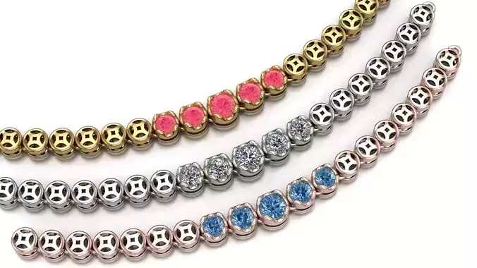 Necklace coin Tennis diamond NTD 47319