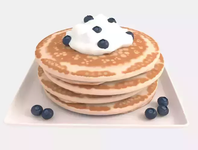 Pancake blue berry with whipped cream
