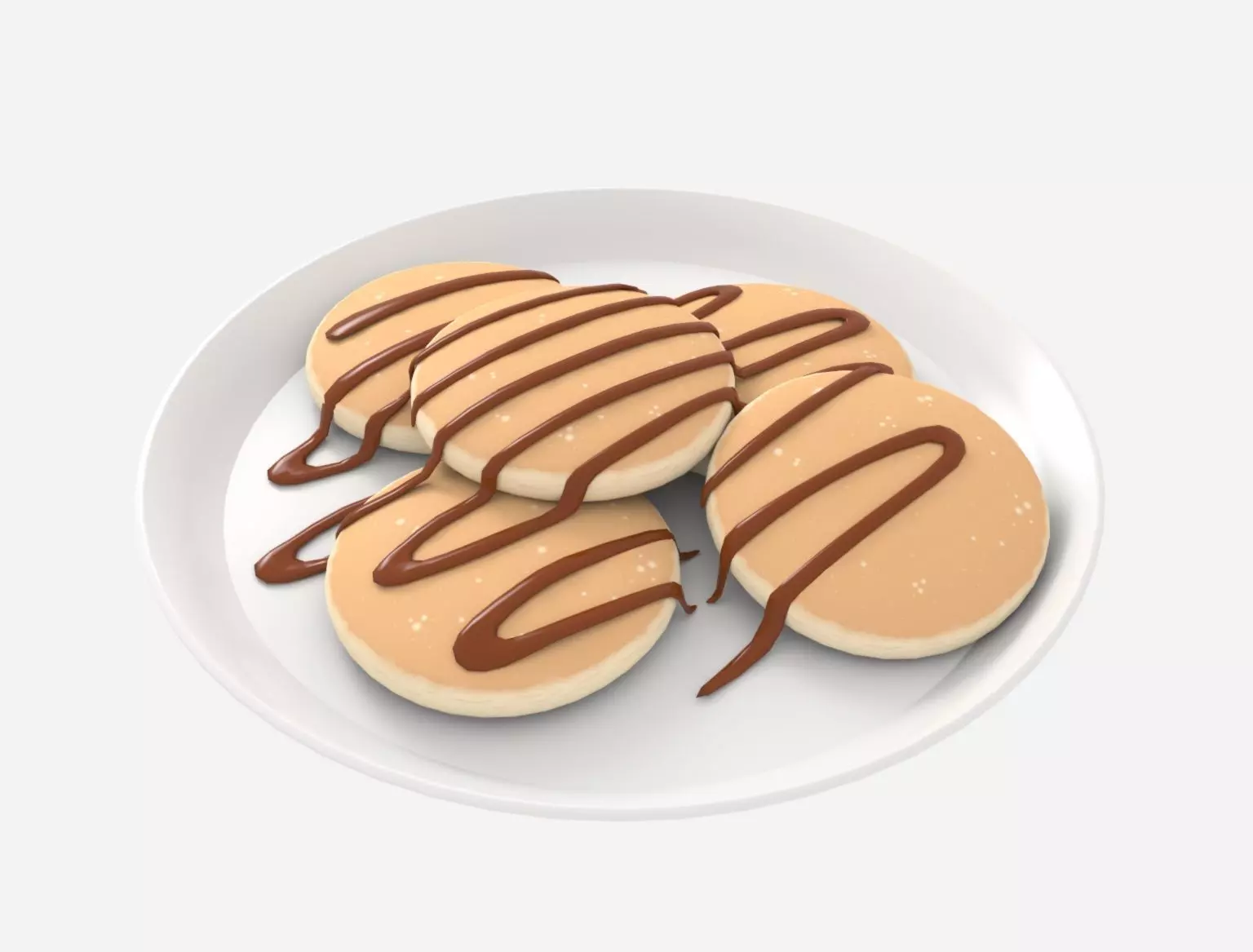 Small Pancake with Chocolate 3D model_0