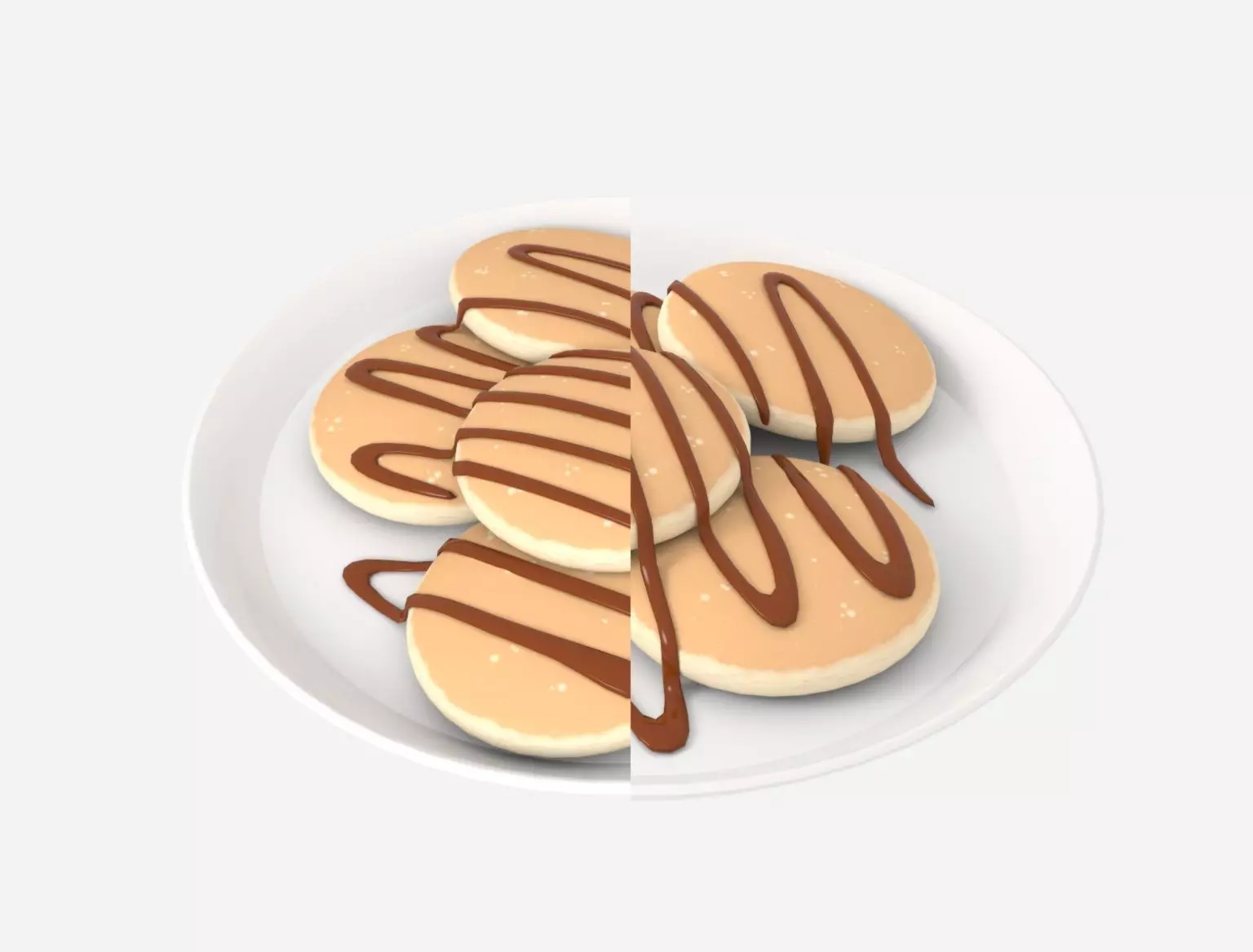 Small Pancake with Chocolate 3D model_2