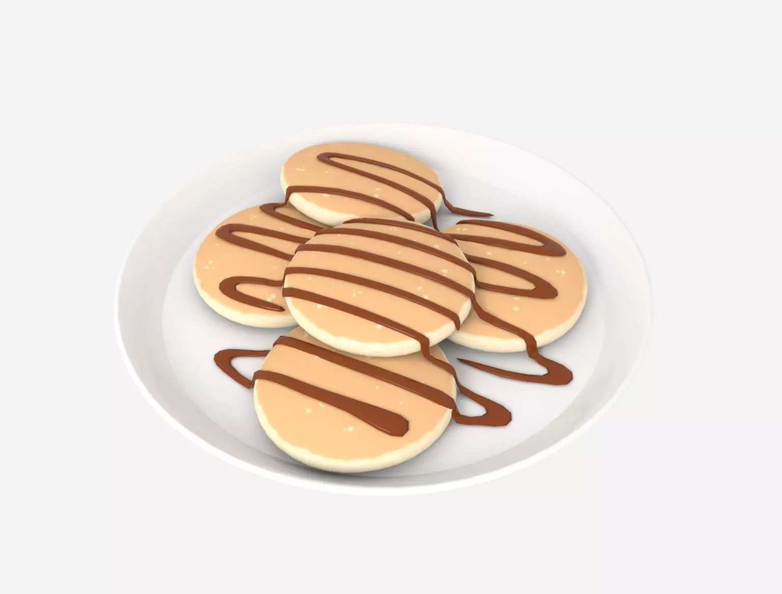 Small Pancake with Chocolate 3D model_3