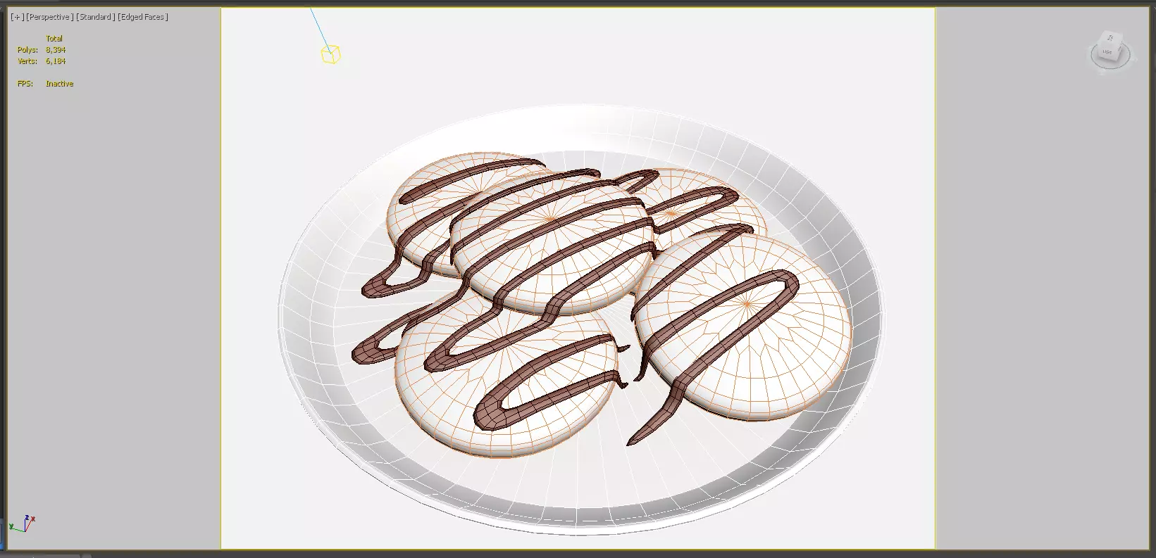 Small Pancake with Chocolate 3D model_6