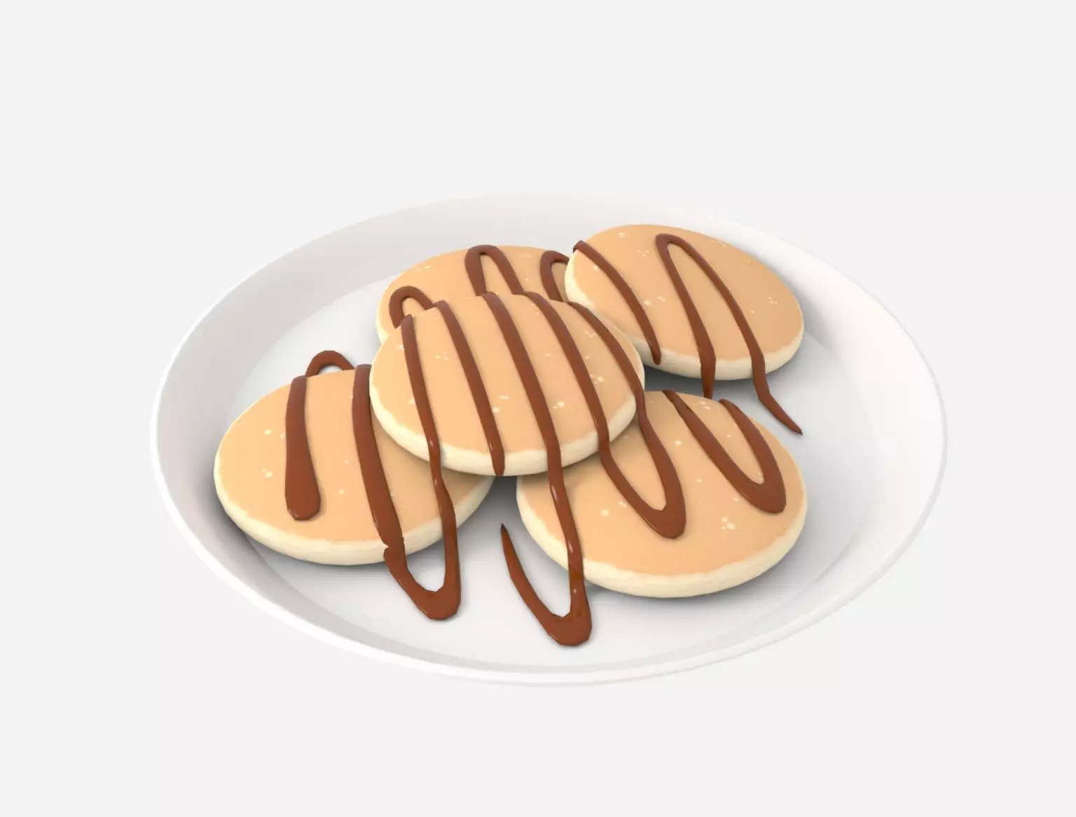 Small Pancake with Chocolate 3D model_1
