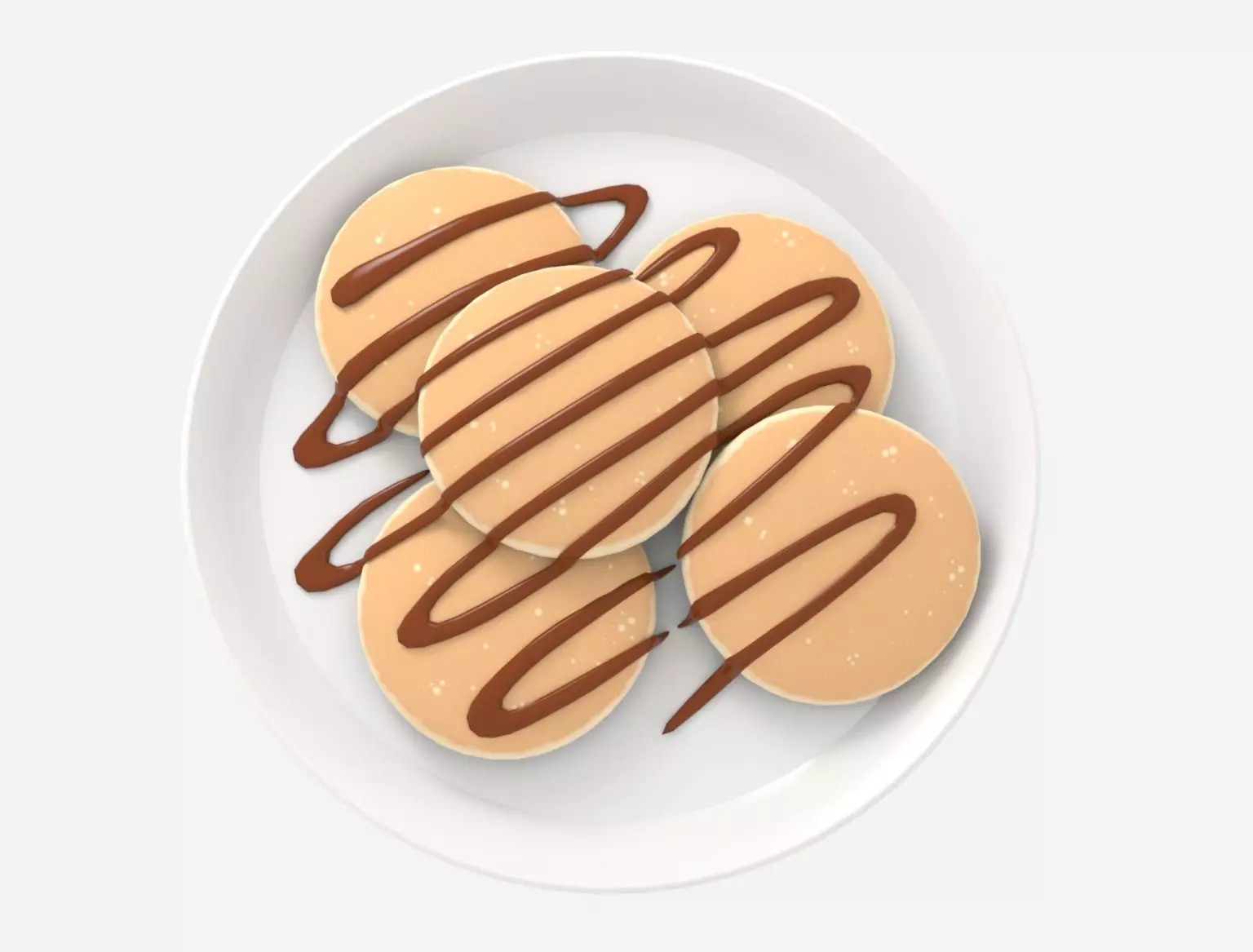 Small Pancake with Chocolate 3D model_5