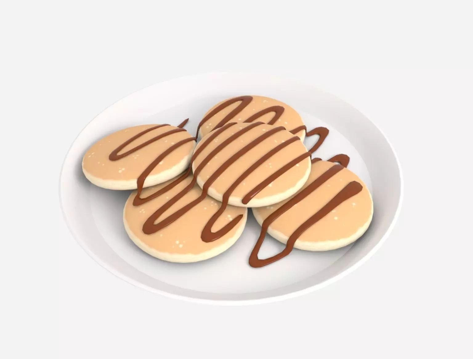 Small Pancake with Chocolate 3D model_4